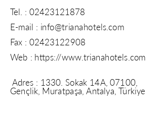 Triana Hotel iletiim bilgileri